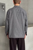 Erkek Oversize Kesim Kareli Gömlek - 5