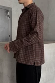 Erkek Oversize Kesim Kareli Gömlek - 9