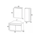 Denko Etna 65 cm MDF Hazar Banyo Dolabı Takımı ve Boy Dolabı - 3