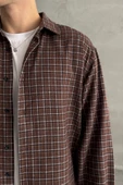 Erkek Oversize Kesim Kareli Gömlek - 10