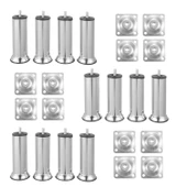 Mobilya Kanepe Baza Koltuk Çekyat 15 Cm Krom Metal Yükseltme Ayağı Ayakları M8 Aparatlı 12'li Set - 2