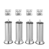Mobilya Kanepe Baza Koltuk Çekyat 15 Cm Krom Metal Yükseltme Ayağı Ayakları M8 Aparatlı 4'lü Set thumbnail 2