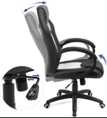 Songmics Yarış Koltuğu, Ofis Koltuğu, Oyun Koltuğu, Yönetici Koltuğu, Döner Sandalye, Poliüretan, Beyaz, OBG56BWV1 - 6