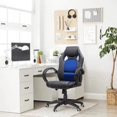 Songmics Yarış Koltuğu, Ofis Koltuğu, Oyuncu Koltuğu, Yönetici Koltuğu, Döner Sandalye, Poliüretan, Siyah/Mavi, Obg56L - 7
