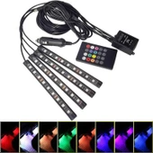 Ayak Altı Led RGB Müziğe Duyarlı Kumandanlı 12 Led 22cm - 1