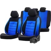 Binek Araba Oto Koltuk Kılıfı Universal Si̇yah Mavi - 1