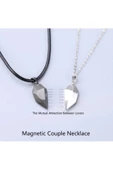 Çiftlere Özel Mıknatıslı Kolye 2li Kalpli Model - 3