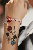 Mini Gül Geçici Dövme Bilek Bel Bacak Omuz Göğüs Arası Tattoo - 1