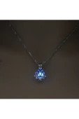 Karanlıkta Parlayan Mavi Çiçek Kolye Lotus Kolye Lotus Çiçeği Kolyesi, Parlayan Lotus - 1