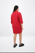 Kadın Büyük Beden Yarım Fermuarlı Şerit Detaylı Spor Elbise 5277-25 - 12