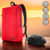 Classone Mila PR-EK102 15,6'Su Geçirmez Kumaş Fermuar Notebook Sırt Çantası+Kablosuz Mouse - 2