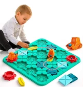 Labirent Araba Zeka Oyunu - Çocuklar İçin Eğlenceli 4 Seviyeli Puzzle Labirent Araba 606-3 - 1