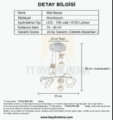 TT Aydınlatma TT314-3TPL-BY  Büyük Sarmal Modeli Mat Beyaz Led Avize thumbnail 4