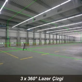 KOBB KBL34GTP Şarjlı 3X360⁰ Otomatik Hizalamalı Yeşil Çapraz Çizgi Lazer Distomat + Tripod - 3