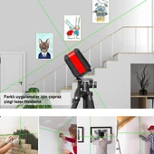 KOBB KBL92G Yatay ve Dikey Otomatik Hizalamalı Yeşil Çapraz Çizgi Lazer, 2 Noktalı Şakül Lazer Distomat + Mini Tripod - 2
