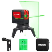 KOBB KBL92G Yatay ve Dikey Otomatik Hizalamalı Yeşil Çapraz Çizgi Lazer, 2 Noktalı Şakül Lazer Distomat + Mini Tripod - 1