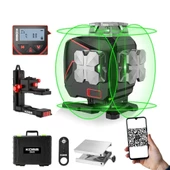 KOBB KBL36G Şarjlı LCD Ekran Otomatik Hizalamalı Yeşil Çapraz Çizgi Lazer Distomat + Uzaktan Kumanda + Taşıma Çantası - 1