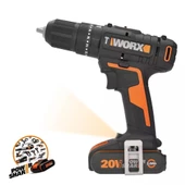 WORX WX370 Çift Akülü Profesyonel Şarjlı Darbeli Matkap 20Volt/2Ah.  + 30 Parça Aksesuar Seti - 2