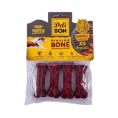 Delibon Deri Pres Kemik Köpek Ödülü Barbekü 7 Cm (4'lü) - 1
