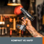 WORX 20Volt/2.0Ah. Li-ion Çift Akülü Profesyonel Şarjlı Matkap - 5