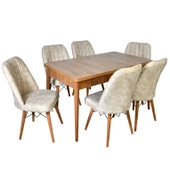 EFE GOLD KELEBEK AÇILIR 6 KİŞİLİK YEMEK MASASI TAKIMI thumbnail 1