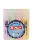 Globox Fosforlu Kalem İşaretleme Kalemi Kesik Uç Pastel Renk Karışık Renk (4 lü paket) - 1