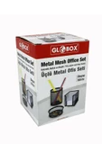 Globox 3'lü Ofis Masa Seti Metal Siyah Renk - 6