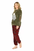 Jiber Kadın Welsoft Kışlık Pijama Takımı 3917 - 1 Adet  Haki S - 5