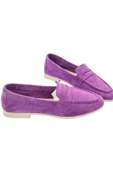 Hakiki Deri Mor Kadın Günlük Ayakkabı - 3