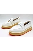 Gerçek Deri Beyaz Çok Hafif Kadın Ayakkabı Loafer thumbnail 5