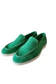 Hakiki Deri Yeşil Günlük Kadın Ayakkabı Loafer Makosen thumbnail 3