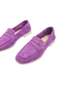 Hakiki Deri Mor Kadın Günlük Ayakkabı - 5