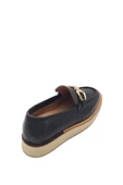 Hakiki Deri Siyah Cilt Toka Detaylı Hafif Taban (EVA) Günlük Kadın Ayakkabı Loafer Makosen - 3