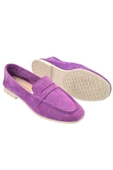 Hakiki Deri Mor Kadın Günlük Ayakkabı - 1