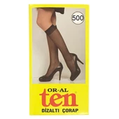 6 Adet OR-AL 40 DEN ORTA KALIN DİZALTI ÇORAP  Siyah Standart - 1