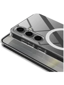 Samsung Galaxy S24 Kılıf Crystal Sert MagSafe Özellikli Şeffaf thumbnail 4