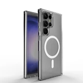 Samsung Galaxy S24 Ultra Kılıf Crystal Sert MagSafe Özellikli Şeffaf - 4