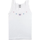 TUTKU 0166 KIZ ÇOCUK GENİŞ ASKILI ATLET 6 Adet  Beyaz 4 (7-8 YAŞ) thumbnail 2