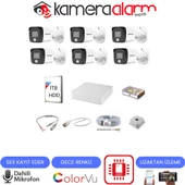 6 KAMERALI DAHİLİ MİKROFONLU GECE RENKLİ GÜVENLİK KAMERASI - 1