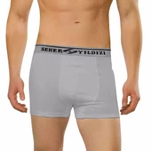 6 Adet Seher 060 Likralı Erkek Boxer  Külot  Gri S thumbnail 1
