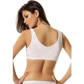 6 Adet Namaldı 205 Kadın Body Sütyen %100 Pamuk  Beyaz 115B - 2