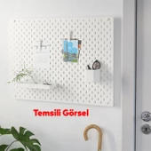 Plastik Delikli 7 Parçalı Organizer Levha Duvara Sabitlenebilir Çok Amaçlı Anahtarlık Pano 40x28 cm - 4