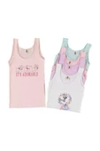 İlke Kız Çocuk Likralı Baskılı Geniş Askılı Atlet 349 - 6 Adet  Karışık Renk 12-13 Yaş thumbnail 1