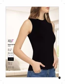 Tutku Elit Kadın Sıfır Kol Likralı Fanila Atlet 2201- 6 Adet   XL Siyah thumbnail 4