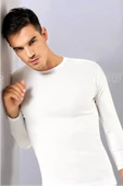 Tutku Elit Erkek Sıfır Yaka Likralı Uzun Kol Fanila Atlet 1302 - 6 Adet  Beyaz L thumbnail 2