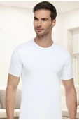 Tutku Elit Erkek Sıfır Yaka Likralı Kısa Kol Fanila Atlet 1301 - 9 Adet  Beyaz 2XL thumbnail 1