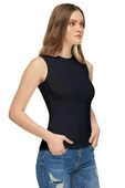 Tutku Elit Kadın Sıfır Kol Likralı Fanila Atlet 2201- 3 Adet   XL Siyah thumbnail 3