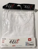 Tutku Elit Erkek Sıfır Yaka Likralı Kısa Kol Fanila Atlet 1301 - 12 Adet  Beyaz M thumbnail 3