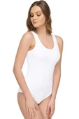 Tutku Elit Kadın Modal Likralı Geniş Askılı Kancalı Body 2005 - 6 Adet   Beyaz M thumbnail 1