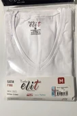Tutku Elit Erkek V Yaka Likralı Kısa Kol Fanila Atlet 1303 - 9 Adet  Beyaz XL - 2
